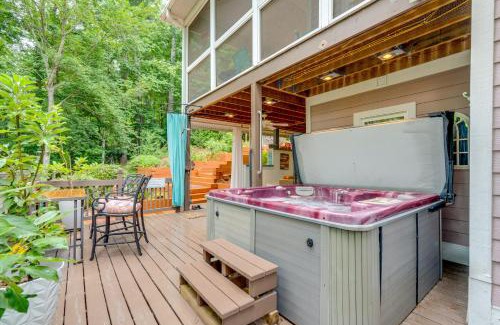 Hendersonville Apartment | Creekside Hendersonville Haven Hot Tub and Fire Pit