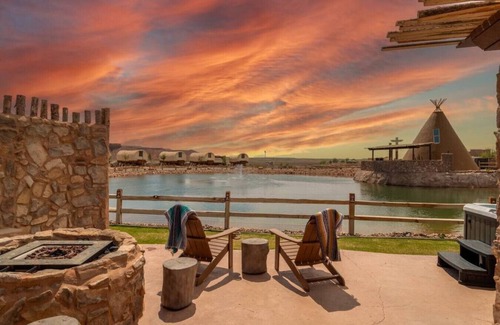 Virgin RV Rental | Crow Tipi by the Pond with 1 King Bed, Hot Tub and Outdoor Kitchen Unit #36
