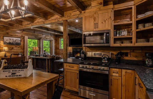 Mars Hill Cabin | Cubs Den Cabin | Luxe Views, Hot Tub + Fire Pit Retreat + Biltmore Pass