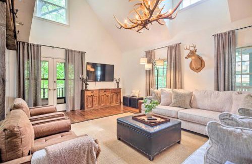 Chimney Rock House | Deck with Fireplace Pet-Friendly Lake Lure Retreat