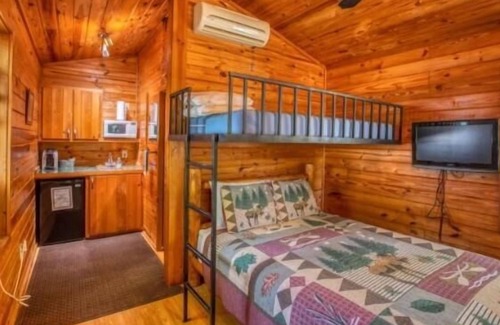 Manchester Cabin | Deluxe Cabin - Jetted Tub - Deluxe Cabin (w/Bathroom) - Jetted Tub Cabin Mini lodge! Near fishing pond nature trail. Bathroom has a Jetted-tub with a shower. Very relaxing. In the back of the park. Watch the ducks swim in the catfish pond. Time to r