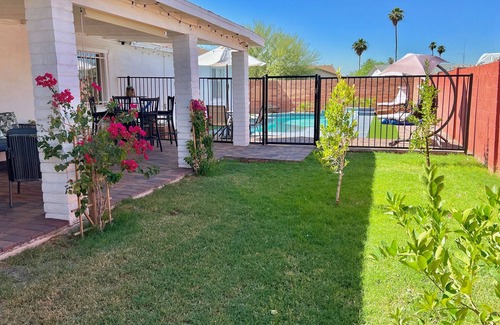 Maryvale House | Desert Villa. Private Heated Pool, Patio, Grill. 4-Bedroom. 15-mins from stadium