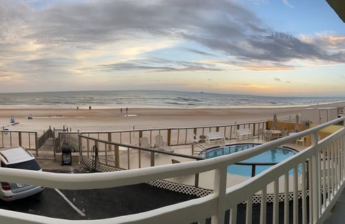 Ormond Beach Apartment | DIRECT Oceanfront Clean Comfy Studio Can’t get closer to the beach or pool!