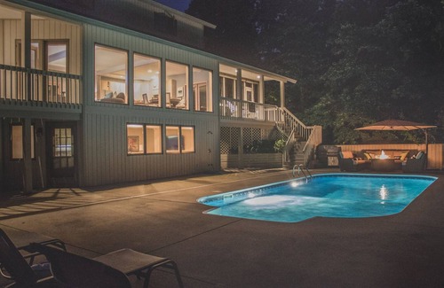 Grand Beach House | Dog-friendly house with private heated outdoor pool, hot tub & Ping-Pong