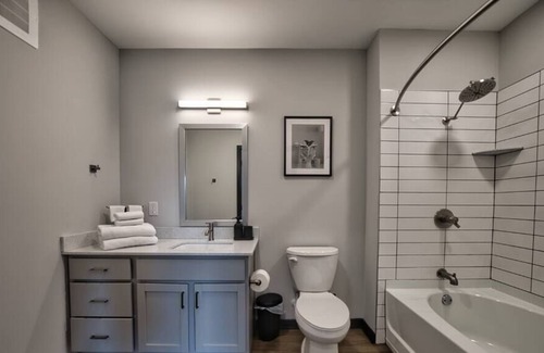 Lockerbie Square Apartment | Downtown 1BR: Gym Access, King Bed, Free Parking, Modern 1-BR: King Bed, Gym Access, Free Parking