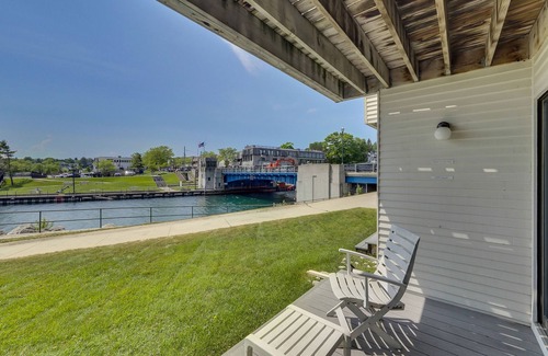 Charlevoix Condo | Edgewater #119 | Water Views + Private Balcony | Pool, Hot Tub, Sauna | Patio