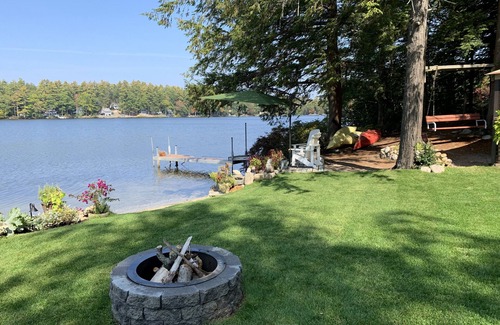 Gray House | Enchanting, secluded home with private sandy beach on Forest Lake in Gray, Maine