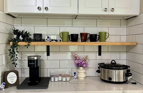 Clear Lake House | Enjoy our complimentary coffee bar in our quiet retreat in a great location.