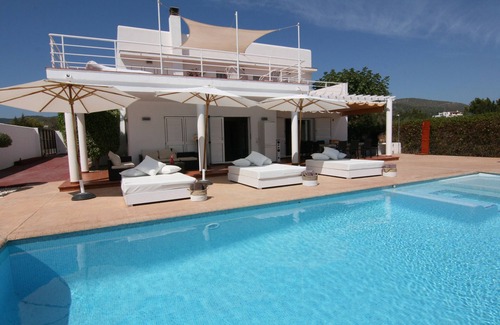 Sant Josep de sa Talaia Villa | VILLA MARA - Private villa with pool, free fast WIFI & Alarm. Views to Playa den bossa beach.