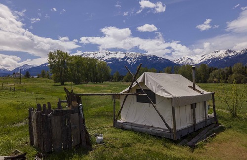 Joseph RV Rental | Evans Farm ~ Glamping Tent at the base of the mountains outside Joseph, Oregon.
