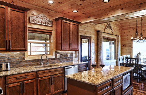Chalet Village North Cabin | EXTRAORDINARY Luxury View Cabin! Game Room! Theater! Porch w/Fireplace! Hot tub