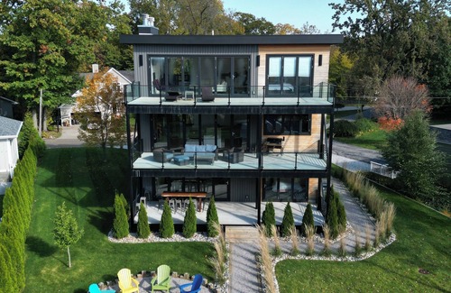 Benton Harbor House | Fall discount. Lake views, Hot tub, Fire pit