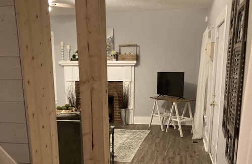 Johnson City House | Farmhouse with game room, creek and fire pit