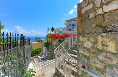 Gaios Apartment | Faros Epta: Gaios studio, sea views, private sun-loungers