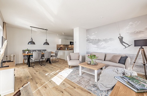 Schleswig Apartment | Fjord berth 2 - underfloor heating, shower, terrace, garden furniture, beach chair