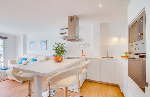Alcudia Apartment | Flat Blue Attic Beach with Sea View Port Alcudia