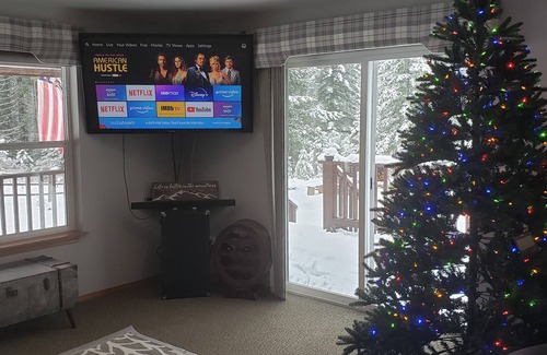 Ronald House | FREE NIGHT Cozy Cabin in the woods, saltwater hot tub , snowmobile from the door