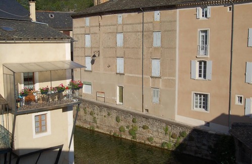Florac Apartment | Full Center of Florac, view of the Causse Méjean