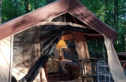 Waterloo RV Rental | Glamping Tent in the Woods