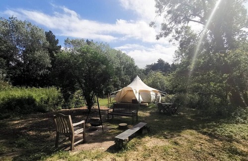 Haveringland RV Rental | Glamping with wood-fired Hot Tub at Moat Island