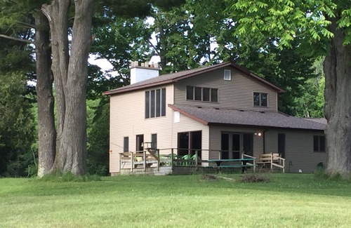 Ludington House | Hamlin Lake Vacation Retreat - 3 Bedroom Home With Lake View, Dock & Access