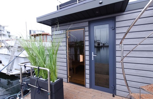 Wendtorf Boat Rental | Houseboat Fjord Luna with bio-sauna and roof terrace in Wendtorf