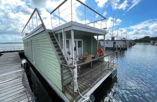 Schleswig Boat Rental | Houseboat Walfisch for 5 pers, with roof terrace in Schleswig