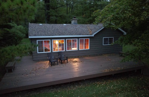 Spruce Cottage | Hubbard Lake Sunset Hideaway, large lakefront property.
