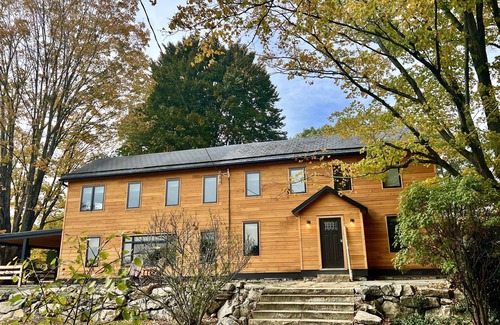 Columbia House | Iconic Forest Retreat with Pool & Hot Tub in the Delaware River Valley