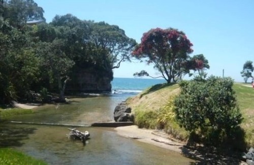 Red Beach Cabin | Iconic Kiwi Bach with sea views and a 2 minute walk to the beach.