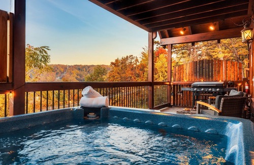 Chalet Village Cabin | IndoorPool | 2 Suites | View | HotTub | GmRm | PS5