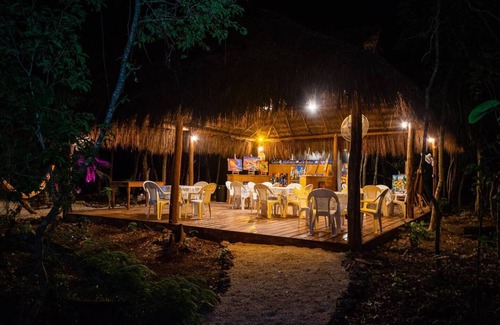 Akumal Cabin | Jungle Cabana with 2 beds, AC, and private Hot Tub.