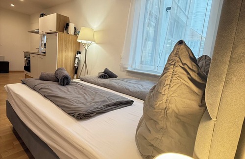 Neureut Sudlicher Teil Apartment | Kleines Glück Karlsruhe - washing machine, underfloor heating