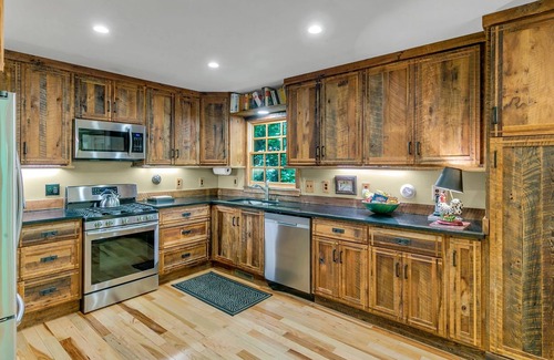 Maggie Valley Cabin | KnightFall-Luxury Cabin w/Waterfall in Backyard, Pet-Friendly, Private, Stunning