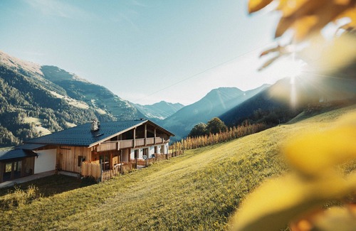 San Martino in Passiria Apartment | LAGAR holiday flat "Pircher Schnallele" with private garden terrace and mountain view