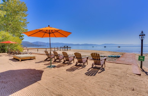 Tahoe Vista House | Lake Front Retreat With Your Private Beach & Hot Tub
