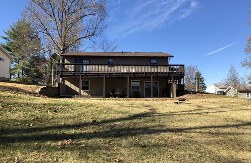 Marion House | Lake of Egypt 4 bedroom home sleeps 8 with dock and flat yard and lakefront!
