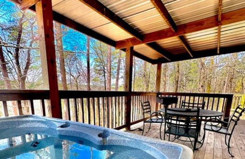 Kirby House | Lake view cottage on Lake Greeson with private hot tub!