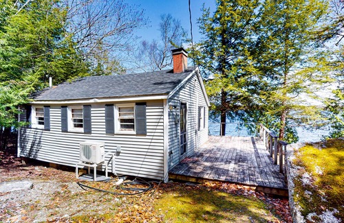 Otis Apartment | Lakefront cabin with deck, grill, screened porch, & firepit - dog-friendly