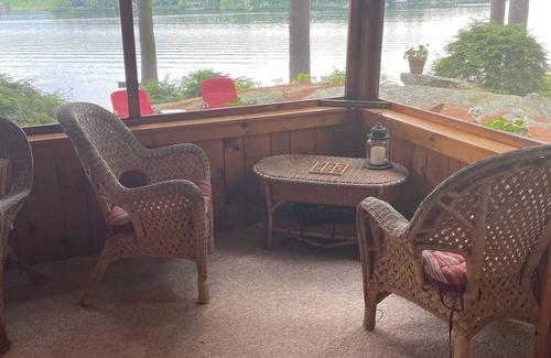 Moultonborough Cottage | Lakefront cottage with mountain view, private sandy beach & dock for a boat!