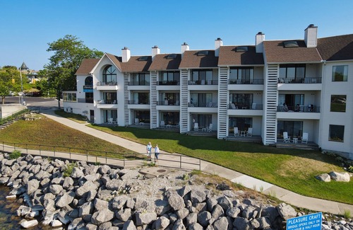 Charlevoix Condo | Lakefront Escape | Downtown Charlevoix | Pool, Hot Tub, Sauna | Sleeps 4