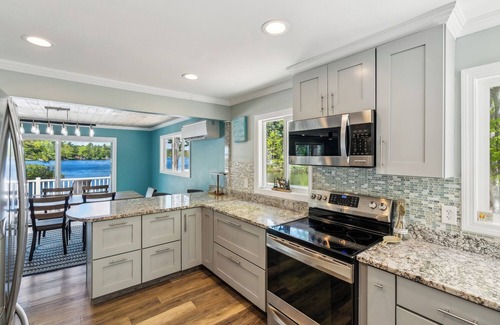 Gray House | Lakehouse on Little Sebago Lake with Private Beach, Dock, Kayaks and a Firepit
