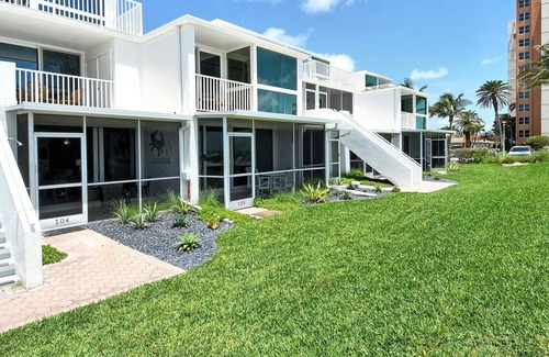 Longboat Key Apartment | LaPlaya 104A- Gulf front! Walk right from your lanai onto the private beach.