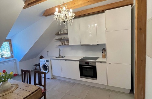 Starnberg Apartment | Large cozy 1-room apartment with roof terrace, eat-in kitchen, quiet on the edge of the forest