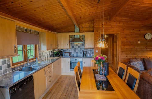 East Huntspill Cabin | Large three bedroom lodge with private hot tub on the banks of the river Brue.