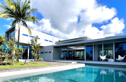 Puna Palisades Villa | Lava Flow House Pool Ocean View Kehena Beach w A/C