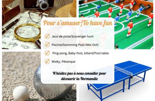 Livarot House | Le Pressoir du Château de Neuville, Piscine & jeux - Famille & Amis