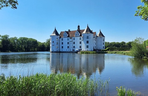 Dollerup House | Lille sort hus -terrace, garden furniture, barbecue, shower room, guest WC, parking space
