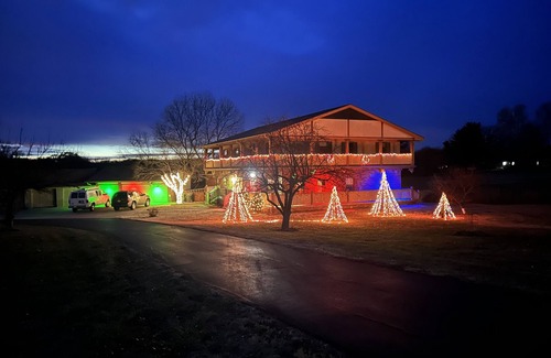 Topeka Ski Chalet | Located on a 12 acre orchard, this large upscale home features stunning views