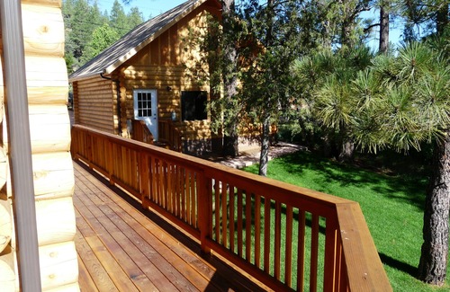 Whispering Pines Cabin | Log Cabin in the Pines, Treehouse with Swinging Bridge, beautiful stream nearby